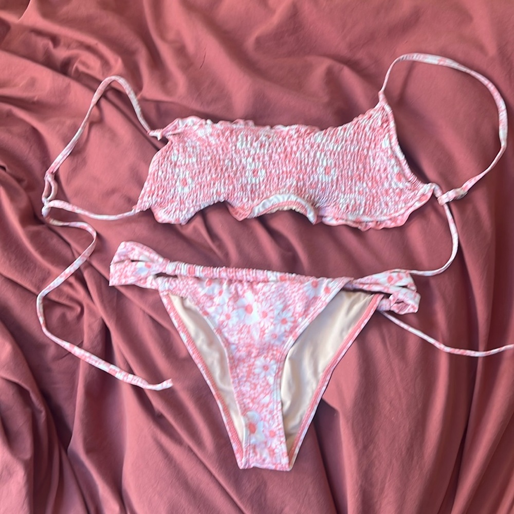 cotton on floral pink bikini set